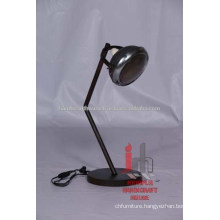 Industrial metal round light adjustable table lamp